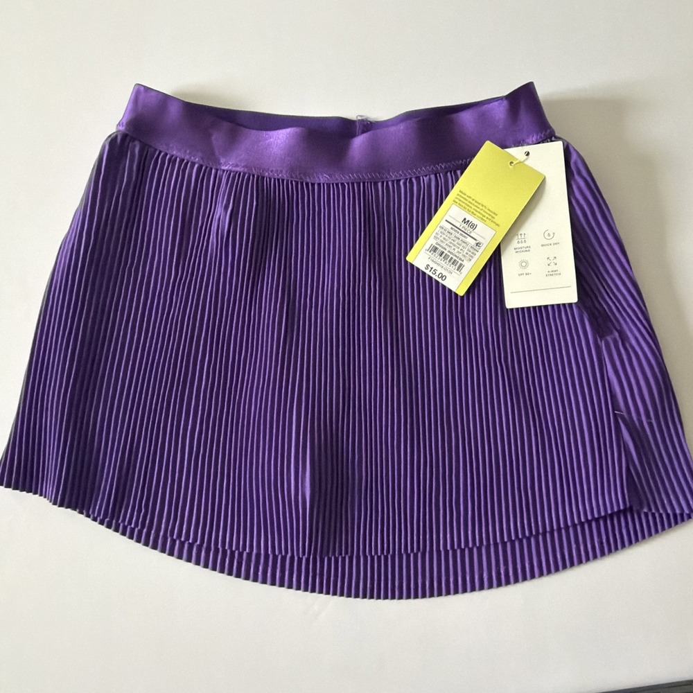 All in Motion Girls Purple Pleated Skort Size M 8 Athletic NEW 1674